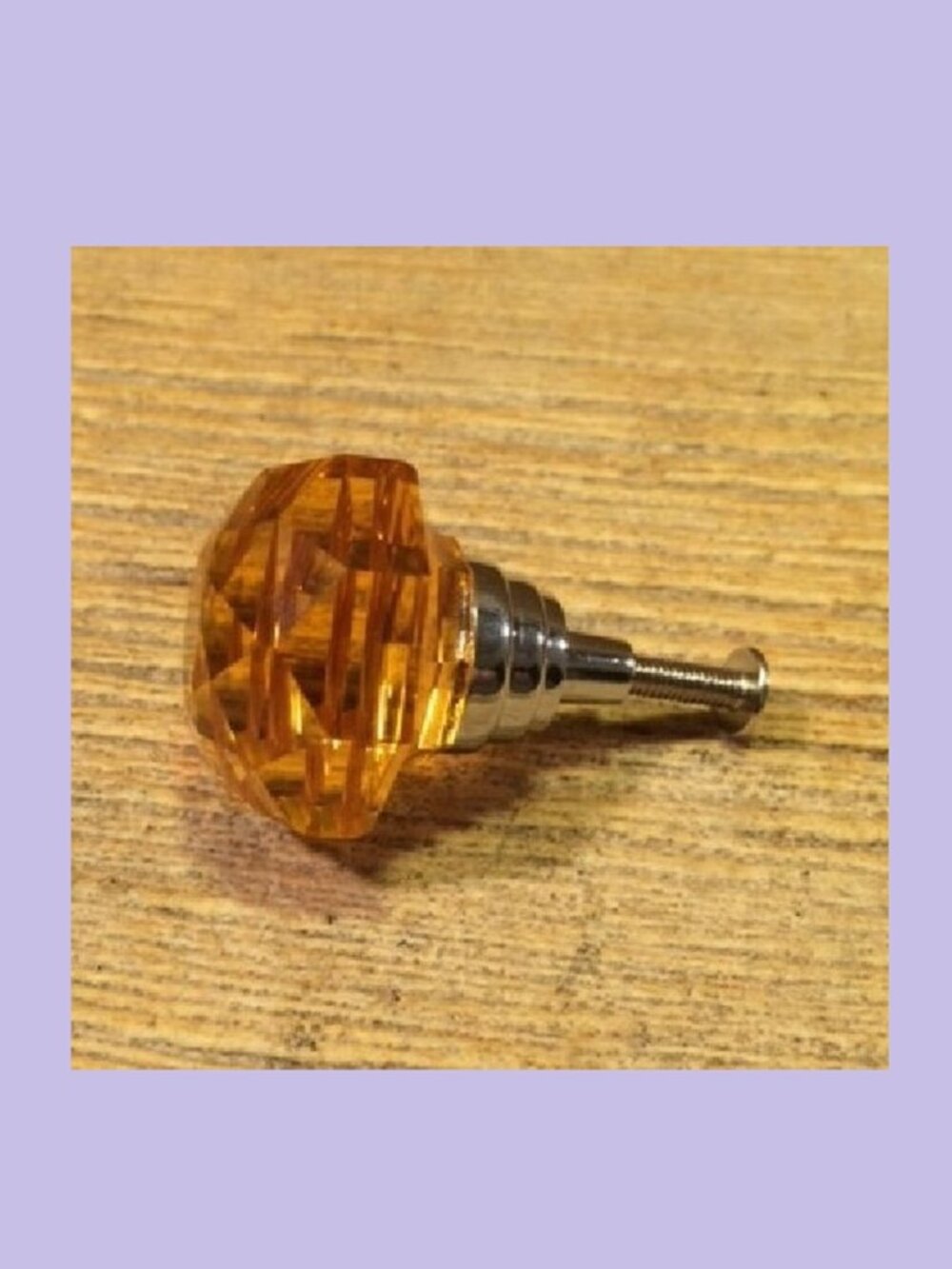 One (1) Large Amber Solid Crystal Drawer Knob Cabinet Pull One (1 HO14A